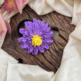 Vriksham Sunshine Purple Color With Yellow Petal Flower Hair Rubber-H1243